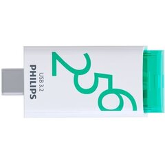 PHILIPS USB-C 3.2 Gen 1 Flash Drive Click Spring Green 256GB цена и информация | USB накопители | pigu.lt