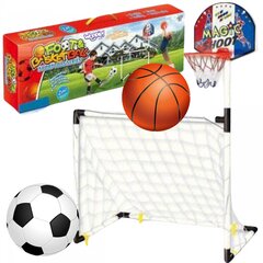 Набор для игры в футбол и баскетбол с аксессуарами 2 в 1, белый, WOOPIE цена и информация | Игры на открытом воздухе | pigu.lt