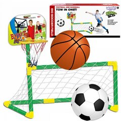 Набор для игры в футбол и баскетбол с аксессуарами 2 в 1, белый, WOOPIE цена и информация | Игры на открытом воздухе | pigu.lt