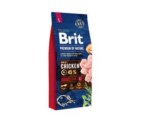 Brit Premium By Nature Adult L sausas maistas didelių veislių šunims, 3 kg kaina ir informacija | Sausas maistas šunims | pigu.lt