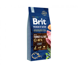 Brit Premium By Nature Light Turkey сухой корм для собак с избыточным весом, 3 кг цена и информация | Сухой корм для собак | pigu.lt