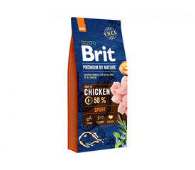 Brit Premium By Nature Sport сухой корм для активных собак, 15 кг цена и информация | Сухой корм для собак | pigu.lt