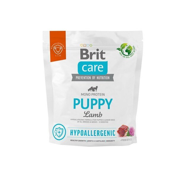 Brit Care Hypoallergenic Puppy Lamb hipoalerginis šuniukams, 1 kg цена и информация | Sausas maistas šunims | pigu.lt