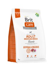 Brit Care Hypoallergenic Adult Medium Breed Lamb гипоаллергенный сухой корм для собак среднего размера., 3 кг цена и информация | Сухой корм для собак | pigu.lt