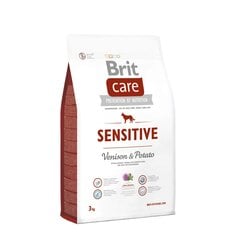 Brit Care Grain-free Sensitive Venison begrūdis, jautriems šunims, 3 kg kaina ir informacija | Sausas maistas šunims | pigu.lt