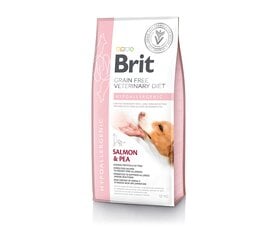 Brit GF Veterinary Diets Dog Hypoallergenic begrūdis, šunims, turintiems dermatologinių ir virškinimo problemų, 12 kg kaina ir informacija | Sausas maistas šunims | pigu.lt