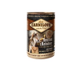 Carnilove Wild Meat Venison&Reindeer без зерна, влажный корм для собак, 400 г цена и информация | Консервы для собак | pigu.lt