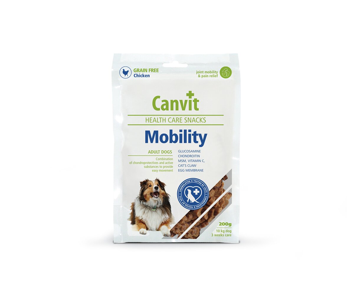 Canvit Mobility skanėstai šunims, turintiems judėjimo problemų, 200 g x 4 цена и информация | Skanėstai šunims | pigu.lt