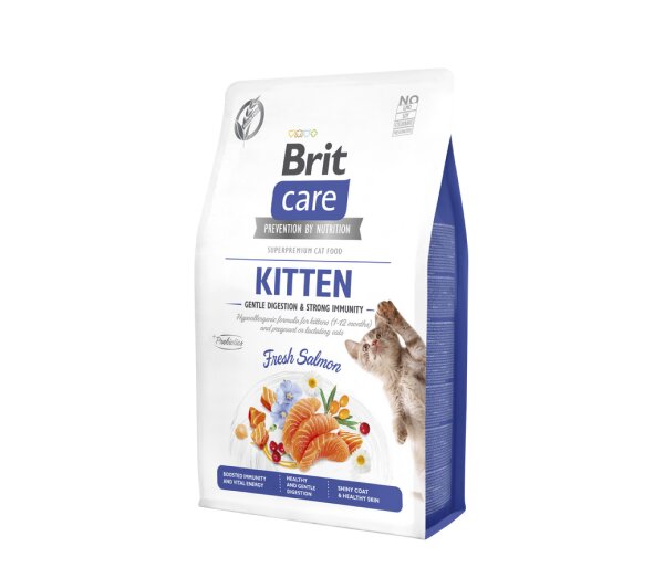 Brit Care Cat GF Kitten Gentle Digestion&Strong Immunity sausas maistas kačiukams, 2 kg kaina ir informacija | Sausas maistas katėms | pigu.lt