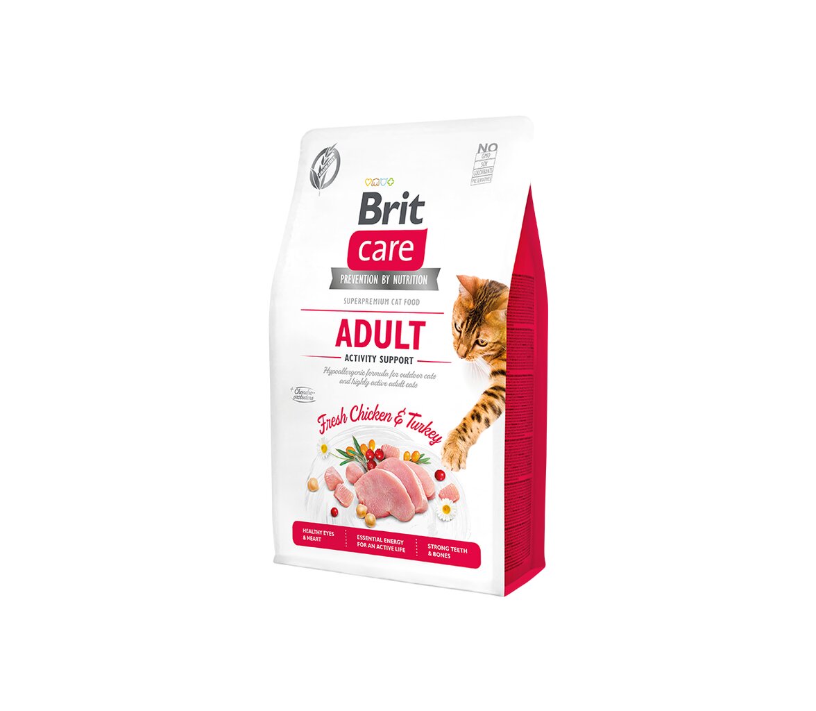 Brit Care Cat GF Adult Activity Support sausas maistas aktyvioms katėms, 0,4 kg kaina ir informacija | Sausas maistas katėms | pigu.lt