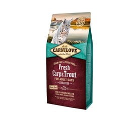 Carnilove Fresh Carp&Trout Sterilised Adult беззерновой сухой корм для стерилизованных кошек, 0,4 кг цена и информация | Сухой корм для кошек | pigu.lt