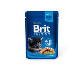 Brit Premium Chicken Chunks Kitten konservai kačiukams, 12x100 g kaina ir informacija | Konservai katėms | pigu.lt