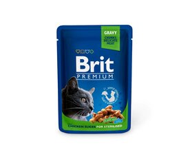 Brit Premium Chicken Slices Sterilised влажный корм для стерилизованных кошек, 100 г. x 12 цена и информация | Консервы для кошек | pigu.lt