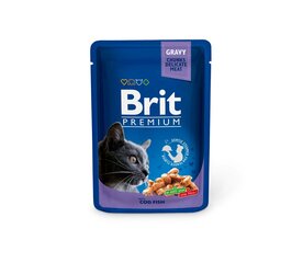 Brit Premium katėms Cod Fish влажный корм для кошек, 100 г. x 12 цена и информация | Консервы для кошек | pigu.lt
