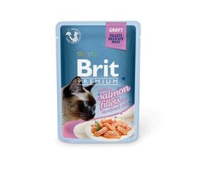 Brit Premium Delicate Fillets in Gravy Salmon Sterilised влажный корм для стерилизованных кошек, 85 г. x 12 цена и информация | Консервы для кошек | pigu.lt