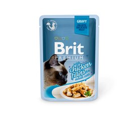 Brit Premium Delicate Fillets in Gravy Chicken влажный корм для кошек, 85 г x 12 цена и информация | Консервы для кошек | pigu.lt