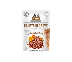 Brit Care Fillets in Gravy Hearty Duck konservai katėms, 12x85 g kaina ir informacija | Konservai katėms | pigu.lt