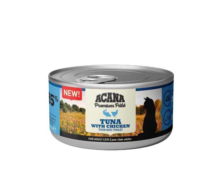 Acana Premium Pate Tuna&Chicken begrūdis, 85 g x 12 kaina ir informacija | Konservai katėms | pigu.lt