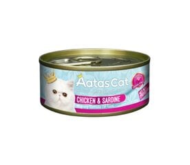 Aatas Cat Creamy Chicken&Sardine begrūdis, 80 g x 24 kaina ir informacija | Konservai katėms | pigu.lt