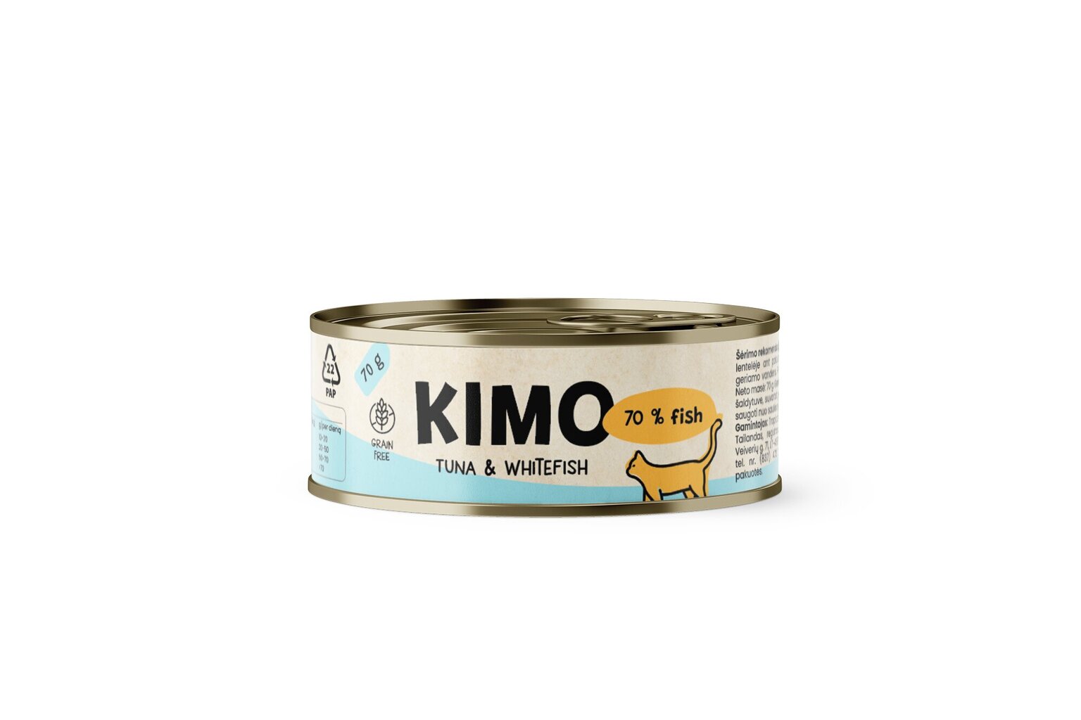 Kimo Tuna&Whitefish , 70 g x 24 kaina ir informacija | Konservai katėms | pigu.lt