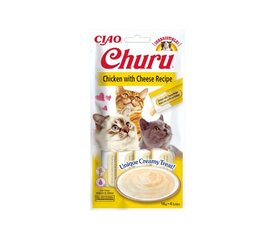 Churu Cat Chicken Cheese беззерновое лакомство для кошек, 56 г x 4 цена и информация | Лакомства для кошек | pigu.lt