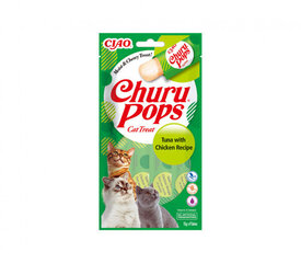 Churu Cat Pops Tuna Chicken беззерновое лакомство для кошек, 60 г x 4 цена и информация | Лакомства для кошек | pigu.lt