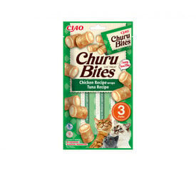 Churu Cat Bites Chicken Tuna begrūdis, 30 g x 4 kaina ir informacija | Skanėstai katėms | pigu.lt