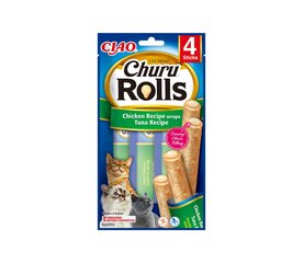 Churu Cat Rolls Chicken Tuna беззерновое лакомство для кошек, 40 г x 4 цена и информация | Лакомства для кошек | pigu.lt