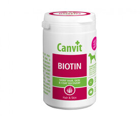 Canvit Biotin N100 papildai šunų kailio ir odos priežiūrai, 100 g kaina ir informacija | Vitaminai, papildai, antiparazitinės priemonės šunims | pigu.lt