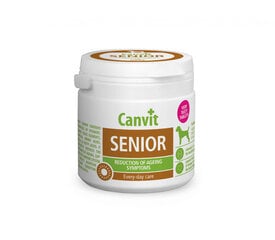 Canvit Senior N100 витаминные таблетки для пожилых собак, 100 г. цена и информация | Витамины, добавки, средства от паразитов для собак | pigu.lt