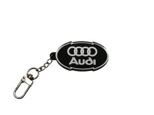 Automobilio raktų pakabukas Audi, juodas/baltas kaina ir informacija | Raktų pakabukai | pigu.lt