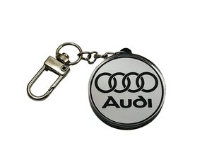 Automobilio raktų pakabukas Audi, juodas/baltas kaina ir informacija | Raktų pakabukai | pigu.lt
