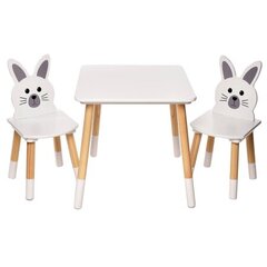 Vaikiškas staliukas su dviem kėdutėmis Delta Children Bunny, baltas цена и информация | Детские столы и стулья | pigu.lt