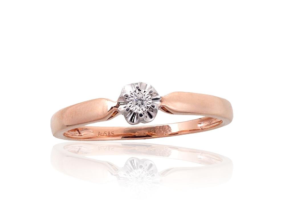 Auksinis žiedas 585 Diamond kaina ir informacija | Žiedai | pigu.lt