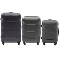 3 lagaminų komplektas Unlimited, pilki kaina ir informacija | Lagaminai, kelioniniai krepšiai | pigu.lt