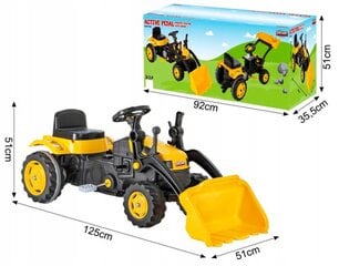 Vaikiškas minamas traktorius Stator, geltonas kaina ir informacija | Žaislai berniukams | pigu.lt
