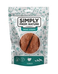 Simply From Nature Meat Strips su kalakutiena, 5x80 g kaina ir informacija | Skanėstai šunims | pigu.lt