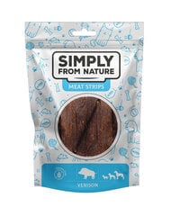 Simply From Nature Meat Strips su žvėriena, 5x80 g kaina ir informacija | Skanėstai šunims | pigu.lt