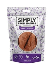 Simply From Nature Meat Strips с курицей, 5x80 гр цена и информация | Лакомства для собак | pigu.lt