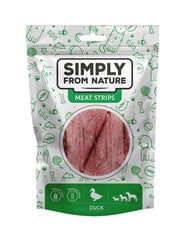 Simply From Nature Meat Strips с уткой, 5x80 гр цена и информация | Лакомства для собак | pigu.lt