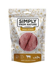 Simply From Nature Meat Strips с говядиной и тмином, 5х80 гр цена и информация | Лакомства для собак | pigu.lt