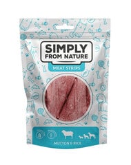 Simply From Nature Meat Strips с бараниной и рисом, 5х80 гр цена и информация | Лакомства для собак | pigu.lt