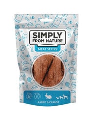 Simply From Nature Meat Strips с кроликом и морковью, 5x80 гр цена и информация | Лакомства для собак | pigu.lt