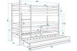 Vaikiška lova BMS45PRB, 90x200 cm, šviesiai ruda/balta kaina ir informacija | Vaikiškos lovos | pigu.lt