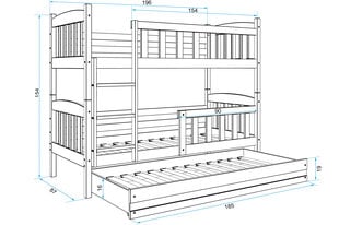 Vaikiška lova BMS46PRZA, 80x190 cm, šviesiai ruda/žalia kaina ir informacija | Vaikiškos lovos | pigu.lt