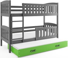 Vaikiška lova BMS46PZA, 80x190 cm, pilka/žalia kaina ir informacija | Vaikiškos lovos | pigu.lt