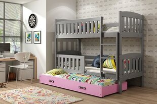Vaikiška lova BMS47PR, 90x200 cm, pilka/rožinė kaina ir informacija | Vaikiškos lovos | pigu.lt