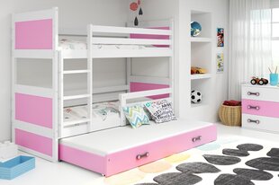 Vaikiška lova BMS61R, 80x160 cm, balta/rožinė kaina ir informacija | Vaikiškos lovos | pigu.lt