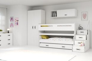 Vaikiška lova BMS190B, 80x200 cm, balta kaina ir informacija | Vaikiškos lovos | pigu.lt