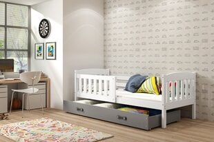 Vaikiška lova BMS97BP, 90x200 cm, balta/pilka kaina ir informacija | Vaikiškos lovos | pigu.lt